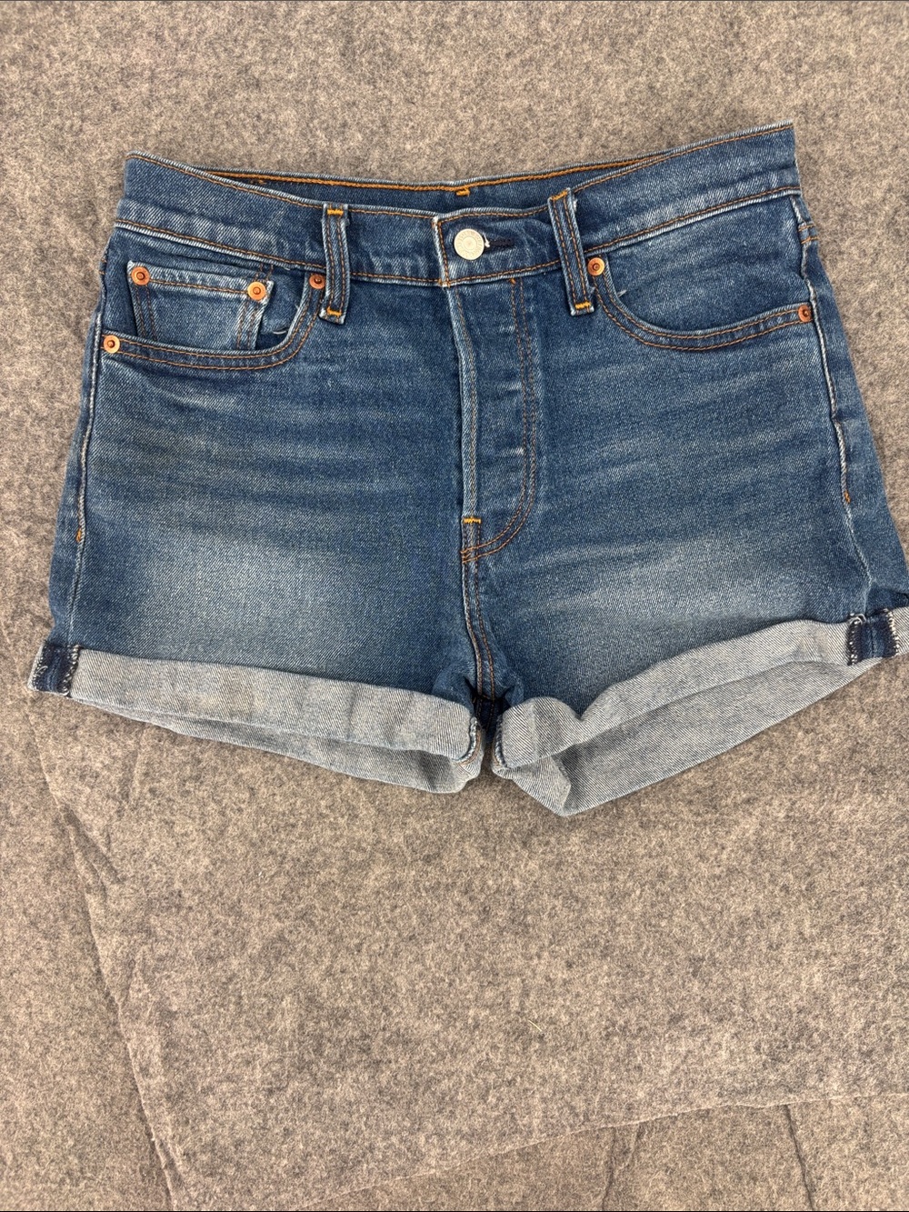 Levi's Rolled-Hem Blue Denim Shorts